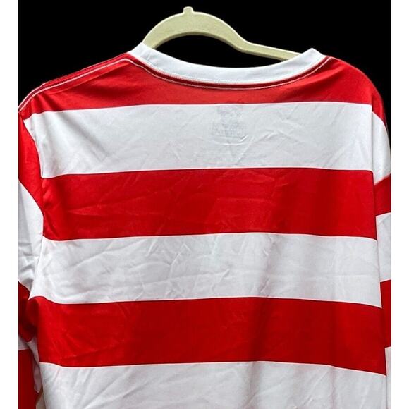 WHERE'S WALDO Red White Striped Shirt Mens XL Polyester - Picture 5 of 7